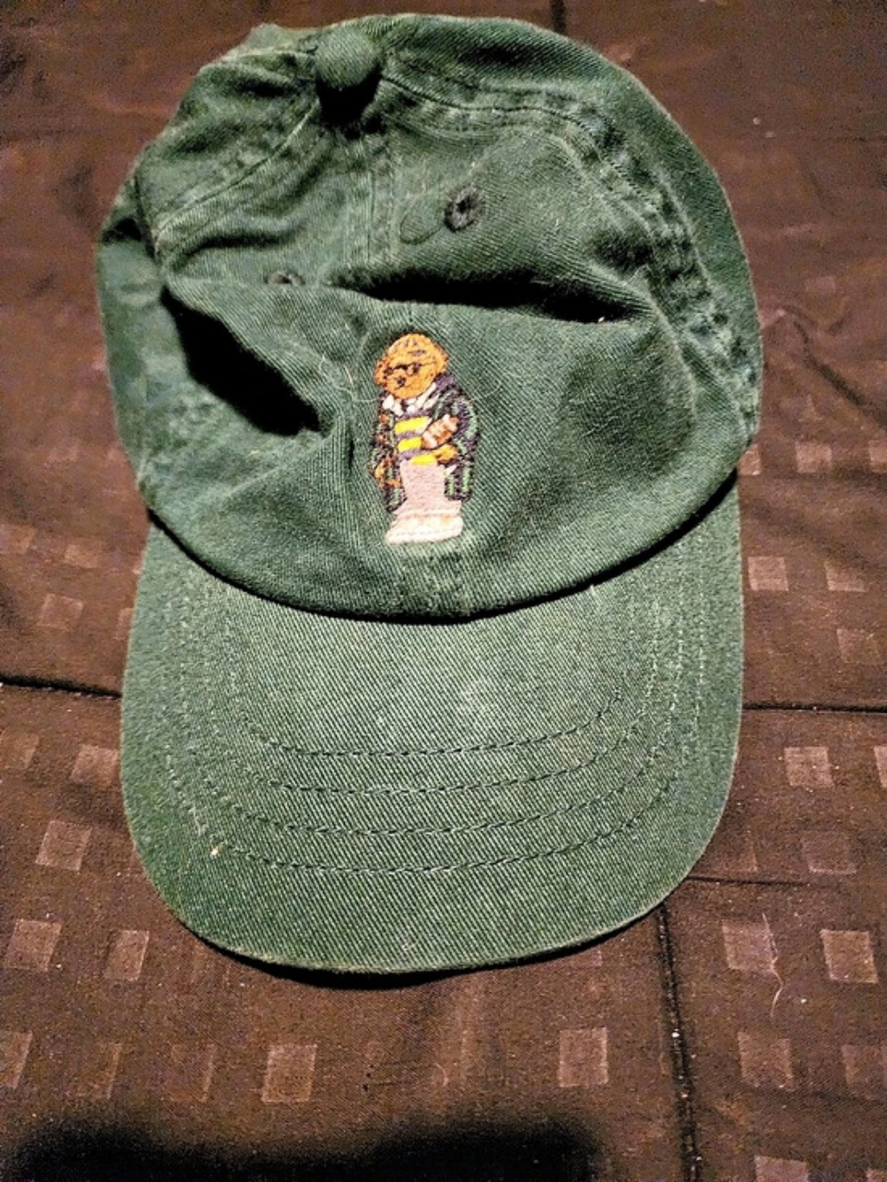 Polo Ralph Lauren Kids Polo Bear Cotton Ball Cap Embroidered Green Cotton Cap